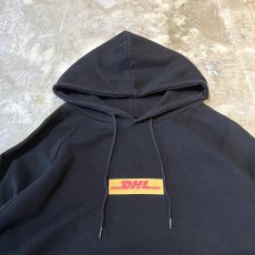 画像11: "DHL" LOGO LINE SLEEVE HOODIE SWEAT / Mens XL (11)