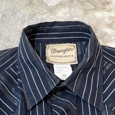 画像10: "WRANGLER" METALLIC STRIPE PATTERN WESTERN L/S SHIRT / Mens L (10)