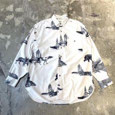 画像1: VARIOUS ANIMAL GRAPHIC PATTERN L/S SHIRT / Mens S(L) (1)