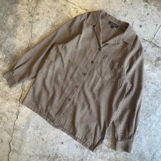 画像4: OPEN COLLAR GLEN CHECK PATTERN L/S SHIRT / Ladies M / MADE IN USA (4)