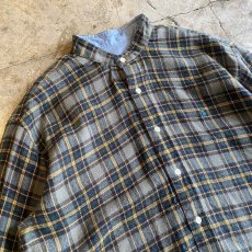 画像3: 【POLO】CUT OFF DESIGN STAND COLLAR CHECK PATTERN SHIRT / Ladies L (3)