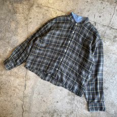 画像4: 【POLO】CUT OFF DESIGN STAND COLLAR CHECK PATTERN SHIRT / Ladies L (4)