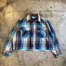 画像1: 【Wiz&Witch】"WANDERER" NO COLLAR ZIP UP FLANNEL SHIRT / OS (1)