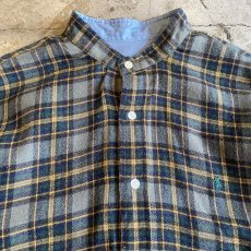 画像5: 【POLO】CUT OFF DESIGN STAND COLLAR CHECK PATTERN SHIRT / Ladies L (5)