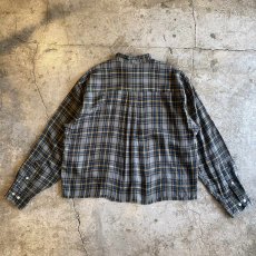 画像2: 【POLO】CUT OFF DESIGN STAND COLLAR CHECK PATTERN SHIRT / Ladies L (2)