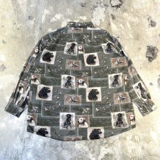 画像2: ALL OVER DOG GRAPHIC PATTERN L/S SHIRT / Mens 2XL (2)