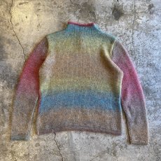 画像2: COLOR GRADATION BORDER PATTERN RIB KNIT TOPS / Ladies M (2)