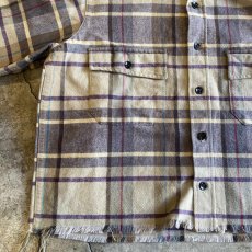 画像5: 【L.L.BEAN】CUT OFF DESIGN STAND COLLAR FLANNEL SHIRT / Ladies M / MADE IN USA (5)