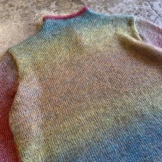 画像9: COLOR GRADATION BORDER PATTERN RIB KNIT TOPS / Ladies M (9)