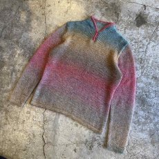 画像4: COLOR GRADATION BORDER PATTERN RIB KNIT TOPS / Ladies M (4)