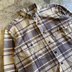 画像3: 【L.L.BEAN】CUT OFF DESIGN STAND COLLAR FLANNEL SHIRT / Ladies M / MADE IN USA (3)