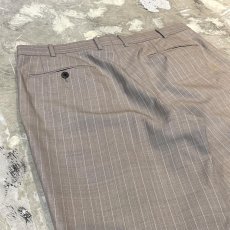 画像9: BEIGE STRIPE PATTERN STRAIGHT SILHOUETTE SLACKS / W33 (9)