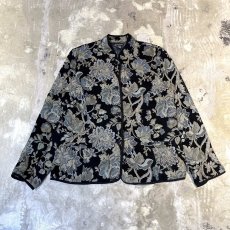 画像1: ALL OVER FLORAL PATTERN STAND COLLAR GOBELIN JACKET / Mens L(S) (1)