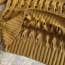 画像7: CARAMEL COLOR PUNCHING DESIGN KNIT SWEATER / Ladies L (7)