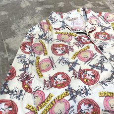 画像3: "LOONEY TUNES" CHARACTOR GRAPHIC PATTERN L/S PAJAMA SHIRT / Mens M (3)