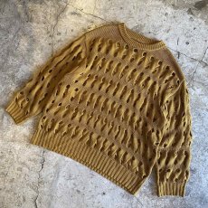 画像4: CARAMEL COLOR PUNCHING DESIGN KNIT SWEATER / Ladies L (4)