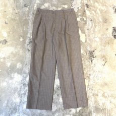 画像1: BEIGE STRIPE PATTERN STRAIGHT SILHOUETTE SLACKS / W33 (1)