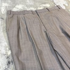 画像3: BEIGE STRIPE PATTERN STRAIGHT SILHOUETTE SLACKS / W33 (3)