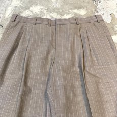 画像10: BEIGE STRIPE PATTERN STRAIGHT SILHOUETTE SLACKS / W33 (10)