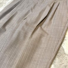 画像4: BEIGE STRIPE PATTERN STRAIGHT SILHOUETTE SLACKS / W33 (4)