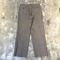 画像2: BEIGE STRIPE PATTERN STRAIGHT SILHOUETTE SLACKS / W33 (2)