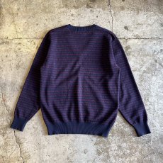 画像2: 【YVES SAINT LAURENT】ALL OVER LOGO LINE DESIGN V NEC KNIT SWEATER / Ladies M (2)