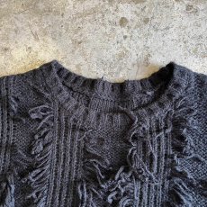 画像10: FRINGE LINE DESIGN SHORT KNIT SWEATER / Ladies M (10)