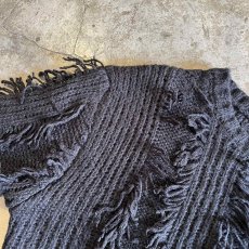 画像9: FRINGE LINE DESIGN SHORT KNIT SWEATER / Ladies M (9)