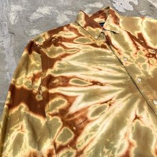 画像3: ALL OVER TIE DYE PATTERN BUTTON DOWN L/S SHIRT / Mens L (3)