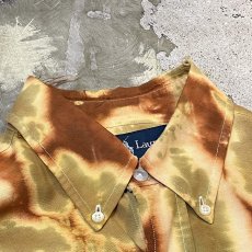 画像10: ALL OVER TIE DYE PATTERN BUTTON DOWN L/S SHIRT / Mens L (10)