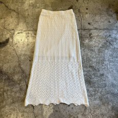 画像1: ALL OVER MIX PUNCHING LACE DESIGN COTTON LONG SKIRT / ~W30 (1)