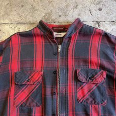 画像7: 【Wiz&Witch】"WANDERER" NO COLLAR ZIP UP FLANNEL SHIRT / OS (7)