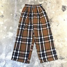 画像1: ALL OVER CHECK PATTERN WIDE SILHOUETTE PANTS / FREE (1)