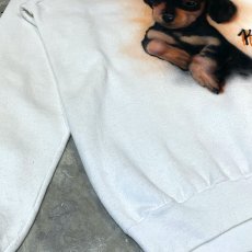 画像5: 90's FRONT DOG PAINTED RAGLAN SLEEVE SWEAT / Mens XL / MADE IN USA (5)