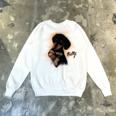 画像1: 90's FRONT DOG PAINTED RAGLAN SLEEVE SWEAT / Mens XL / MADE IN USA (1)