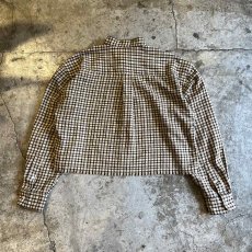 画像2: 【RALPH LAUREN】CHECK PATTERN DOWN DAMAGE SHORT DESIGN L/S SHIRT / Ladies L(M) (2)