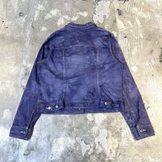 画像2: TIE DYE PATTERN STITCH PAINTED DENIM JACKET / Mens L (2)