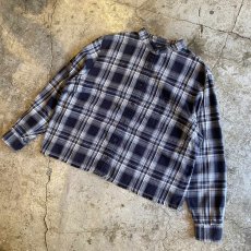 画像4: 【LAUREN RALPH LAUREN】CUT OFF DESIGN STAND COLLAR FLANNEL SHIRT / Ladies 1X(L) (4)