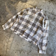 画像4: CUT OFF STAND COLLAR FANNEL PATTERN SHIRT / Ladies M (4)