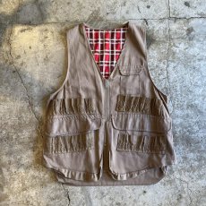 画像1: OLD BEIGE COLOR POCKET DESIGN HUNTING VEST / Ladies L (1)