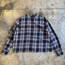 画像1: 【LAUREN RALPH LAUREN】CUT OFF DESIGN STAND COLLAR FLANNEL SHIRT / Ladies 1X(L) (1)