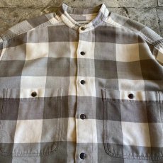 画像5: CUT OFF STAND COLLAR FANNEL PATTERN SHIRT / Ladies M (5)