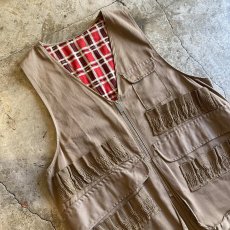 画像3: OLD BEIGE COLOR POCKET DESIGN HUNTING VEST / Ladies L (3)