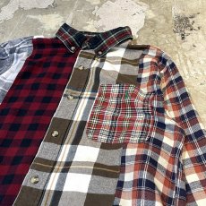 画像4: ALL OVER PATTERN PATCHWORKED L/S SHIRT / Mens L (4)