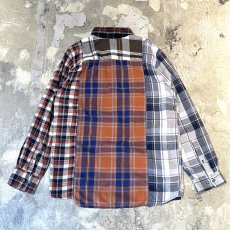 画像2: ALL OVER PATTERN PATCHWORKED L/S SHIRT / Mens L (2)