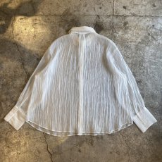 画像2: WHITE COLOR DESIGN SHEER L/S SHIRT / Ladies L (2)