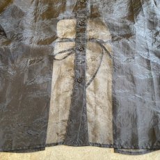 画像9: BACK DESIGN BLACK COLOR DESIGN SHEER SHIRT / Ladies M (9)