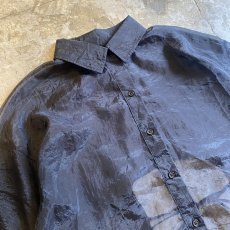 画像3: BACK DESIGN BLACK COLOR DESIGN SHEER SHIRT / Ladies M (3)