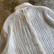 画像10: WHITE COLOR DESIGN SHEER L/S SHIRT / Ladies L (10)