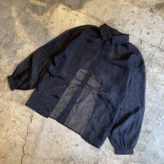 画像4: BACK DESIGN BLACK COLOR DESIGN SHEER SHIRT / Ladies M (4)